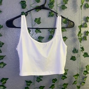 white cropped tank top